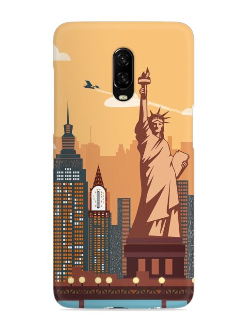 New York Statue Of Liberty Architectural Scenery Snap Case for Oneplus 6T Zapvi