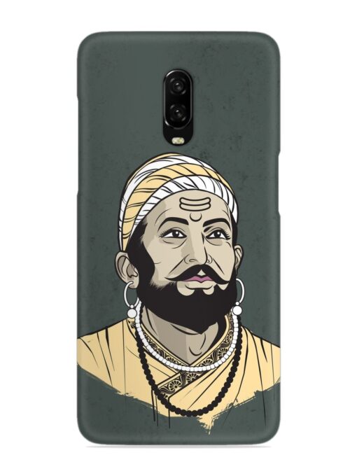 Shivaji Maharaj Vector Art Snap Case for Oneplus 6T Zapvi