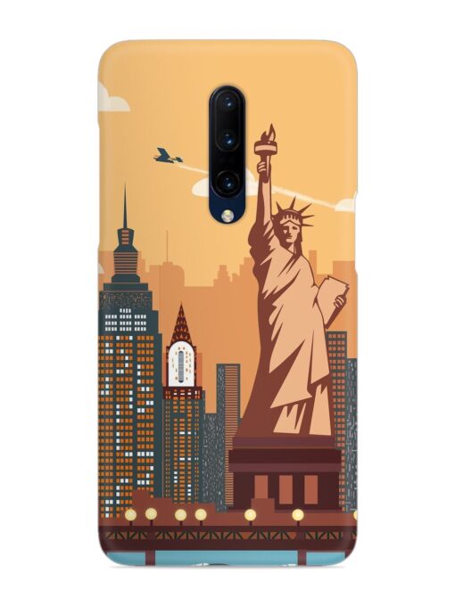 New York Statue Of Liberty Architectural Scenery Snap Case for Oneplus 7 Pro Zapvi