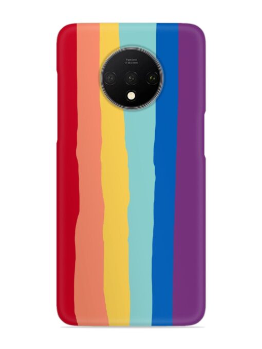 Rainbow Genuine Liquid Snap Case for Oneplus 7T Zapvi