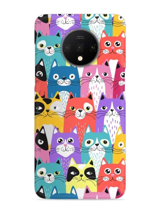 Funny Cartoon Cats Snap Case for Oneplus 7T Zapvi