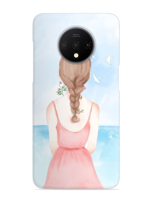 Watercolor Girl Vector Snap Case for Oneplus 7T Zapvi