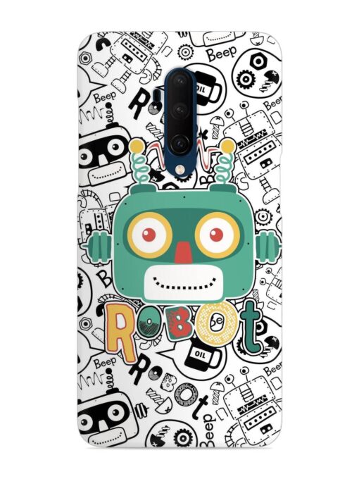 Robot Modern Seamless Pattern Snap Case for Oneplus 7T Pro Zapvi