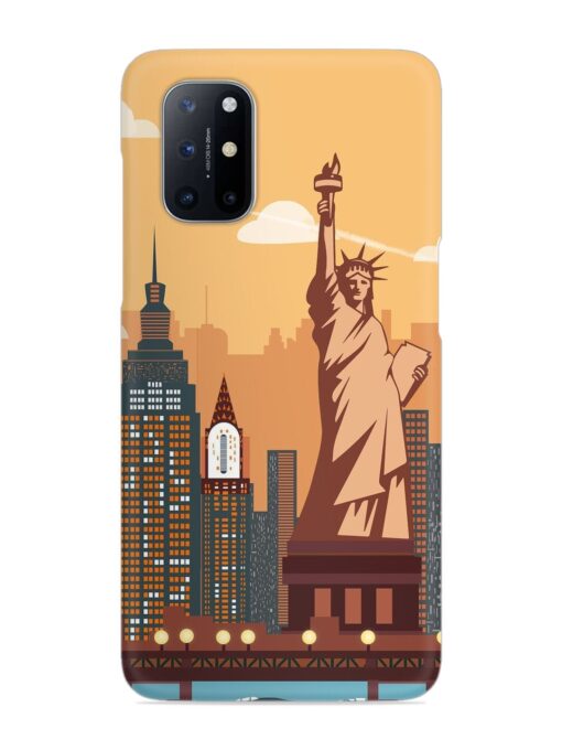 New York Statue Of Liberty Architectural Scenery Snap Case for Oneplus 8T (5G) Zapvi