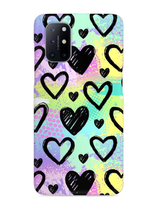 Bright Pattern Hearts Snap Case for Oneplus 8T (5G) Zapvi