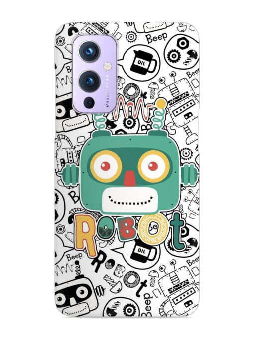 Robot Modern Seamless Pattern Snap Case for Oneplus 9 (5G) Zapvi