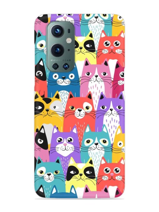 Funny Cartoon Cats Snap Case for Oneplus 9 Pro (5G) Zapvi