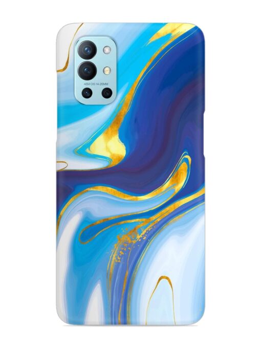 Watercolor Background With Golden Foil Snap Case for Oneplus 9R (5G) Zapvi