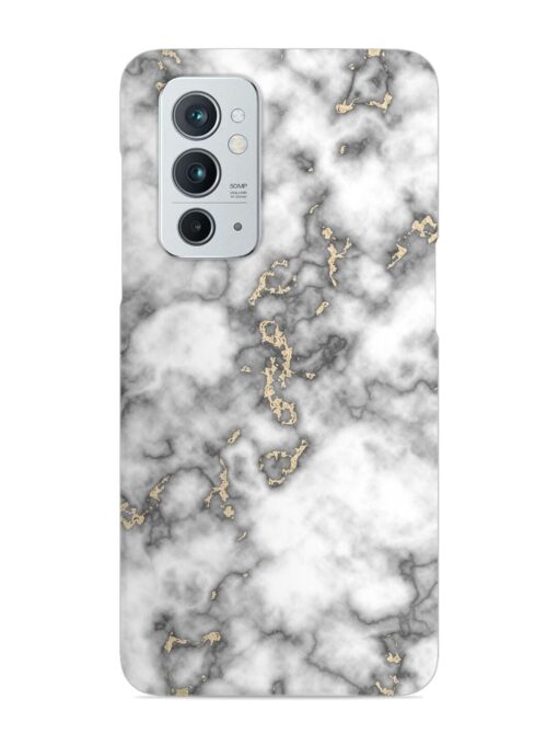 Gray And Gold Marble Snap Case for Oneplus 9RT (5G) Zapvi