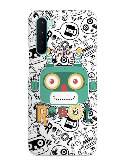 Robot Modern Seamless Pattern Snap Case for Oneplus Nord Zapvi