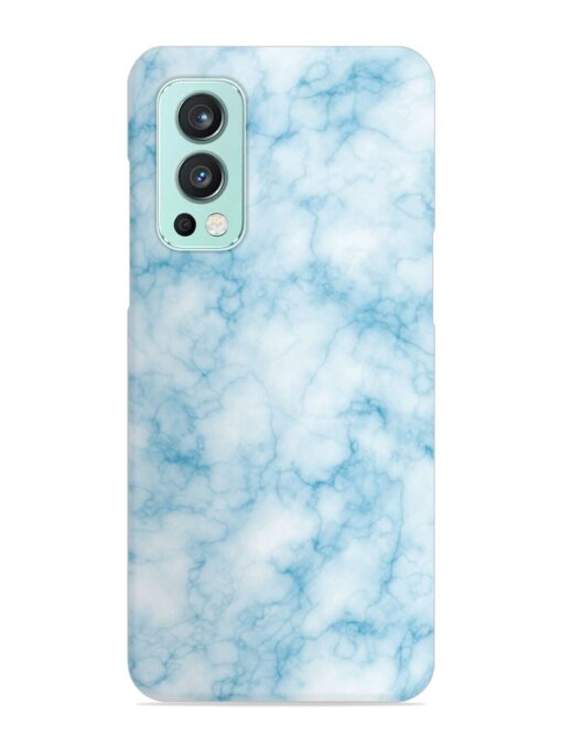 Blue White Natural Marble Snap Case for Oneplus Nord 2 (5G) Zapvi