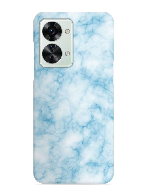 Blue White Natural Marble Snap Case for Oneplus Nord 2T (5G) Zapvi