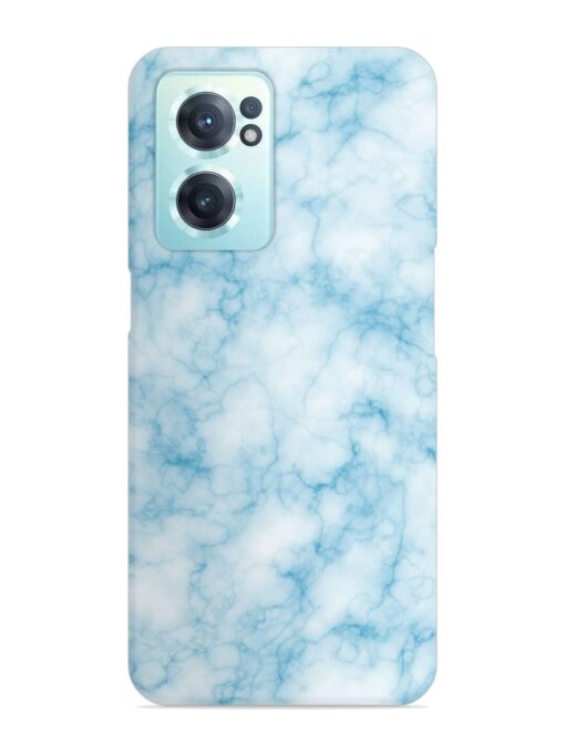 Blue White Natural Marble Snap Case for Oneplus Nord Ce 2 (5G) Zapvi