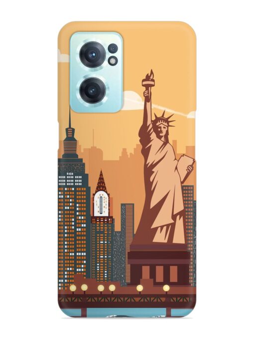 New York Statue Of Liberty Architectural Scenery Snap Case for Oneplus Nord Ce 2 (5G) Zapvi