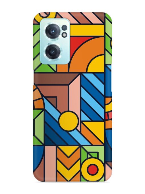 Colorful Geometric Snap Case for Oneplus Nord Ce 2 (5G) Zapvi