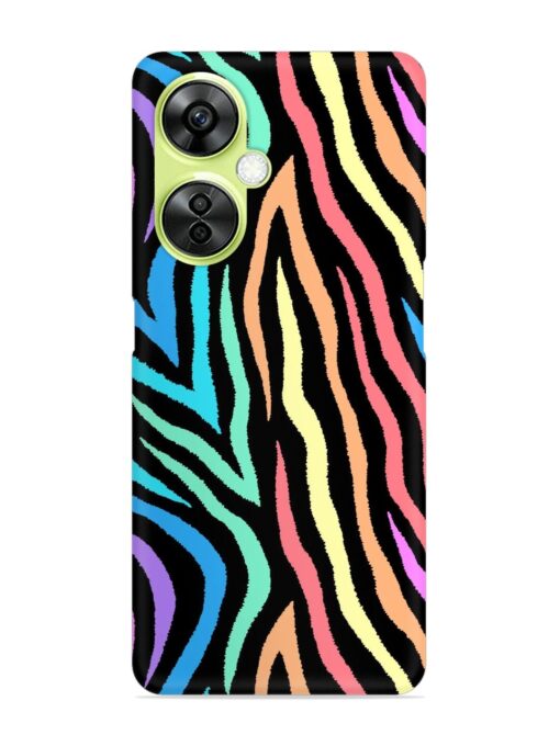 Colorful Abstract Zebra Snap Case for Oneplus Nord Ce 3 Lite (5G) Zapvi