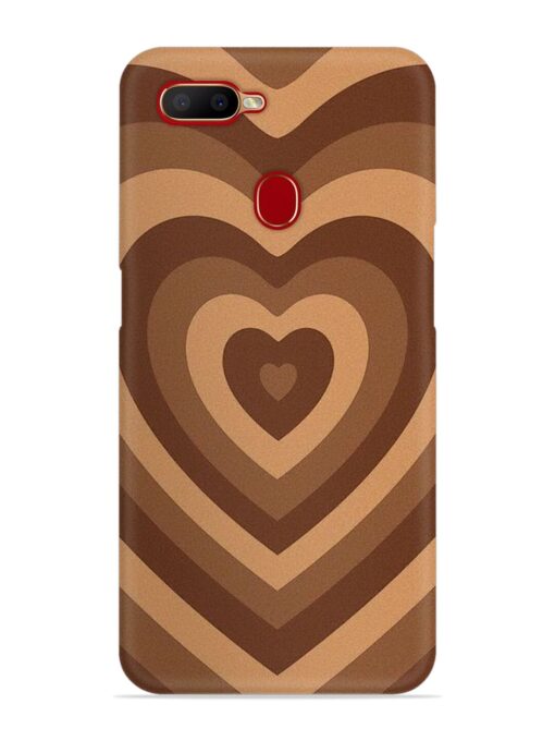 Brown Heart Snap Case for Oppo A12 Zapvi