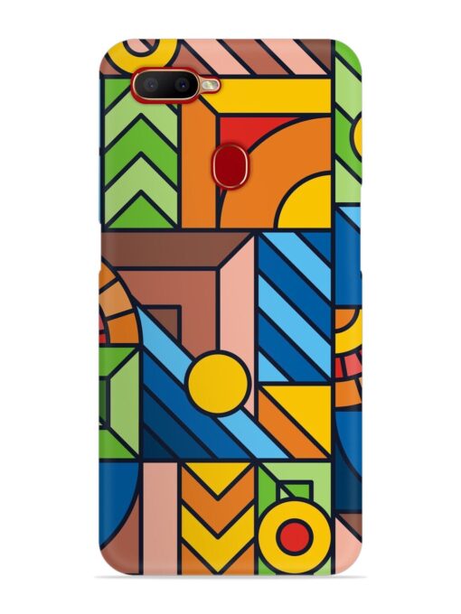 Colorful Geometric Snap Case for Oppo A12 Zapvi