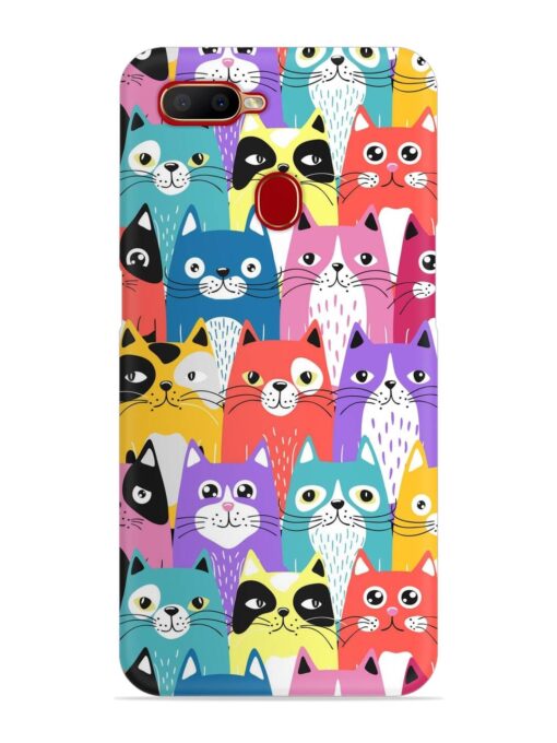 Funny Cartoon Cats Snap Case for Oppo A12 Zapvi