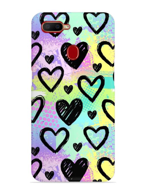 Bright Pattern Hearts Snap Case for Oppo A12 Zapvi