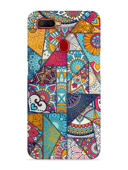 Patchwork Pattern Vintage Snap Case for Oppo A12 Zapvi