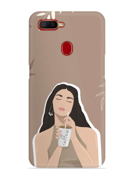 Girl With Coffee Snap Case for Oppo A12 Zapvi