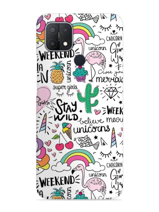 Unicorn Ice Cream Snap Case for Oppo A15 Zapvi