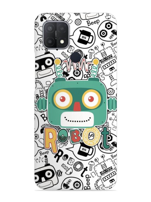 Robot Modern Seamless Pattern Snap Case for Oppo A15S Zapvi