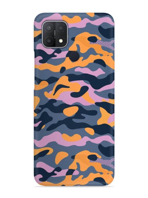 Camouflage Army Military English Orange Art Snap Case for Oppo A15S Zapvi