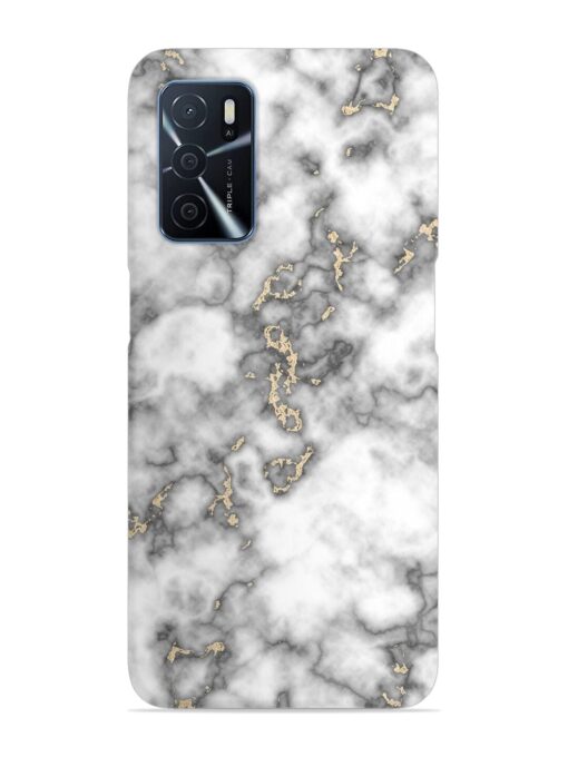 Gray And Gold Marble Snap Case for Oppo A16 Zapvi