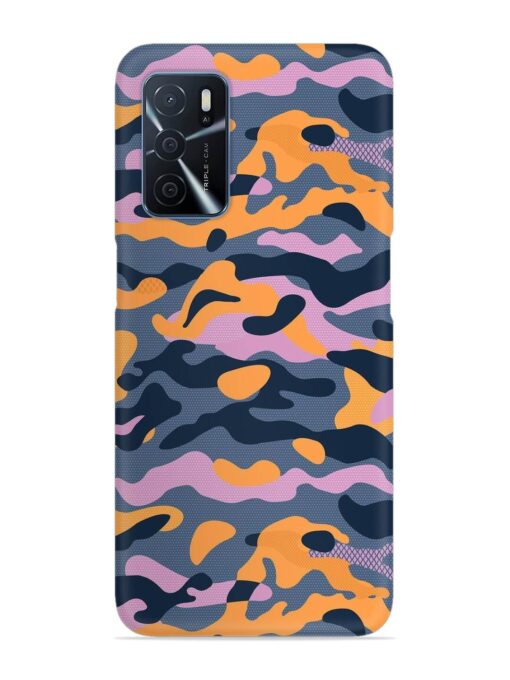 Camouflage Army Military English Orange Art Snap Case for Oppo A16 Zapvi