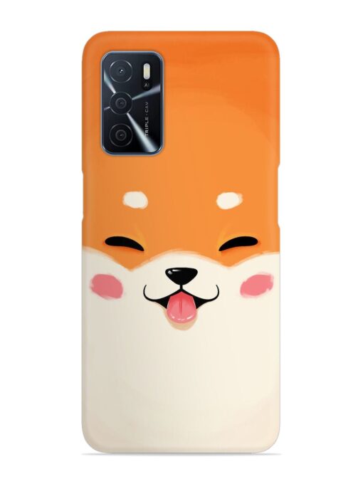 Cute Dog Face Vector Snap Case for Oppo A16 Zapvi