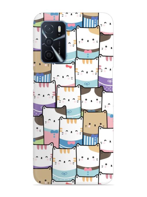 Cute Adorable Cat Snap Case for Oppo A16 Zapvi