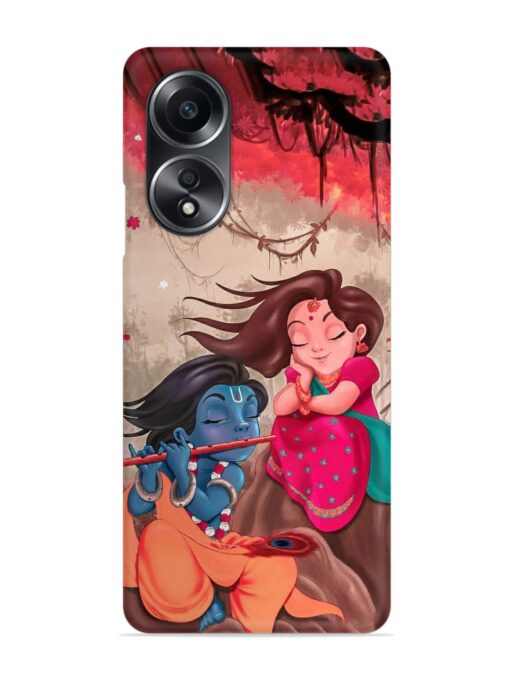 Radhe Krishna Water Art Snap Case for Oppo A58 Zapvi