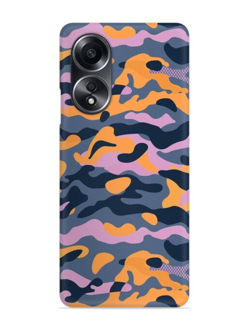 Camouflage Army Military English Orange Art Snap Case for Oppo A58 Zapvi