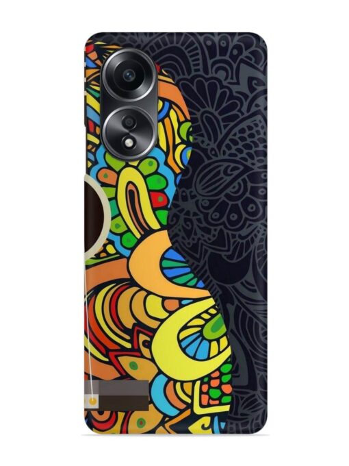 Guitar Vector Art Snap Case for Oppo A58 Zapvi