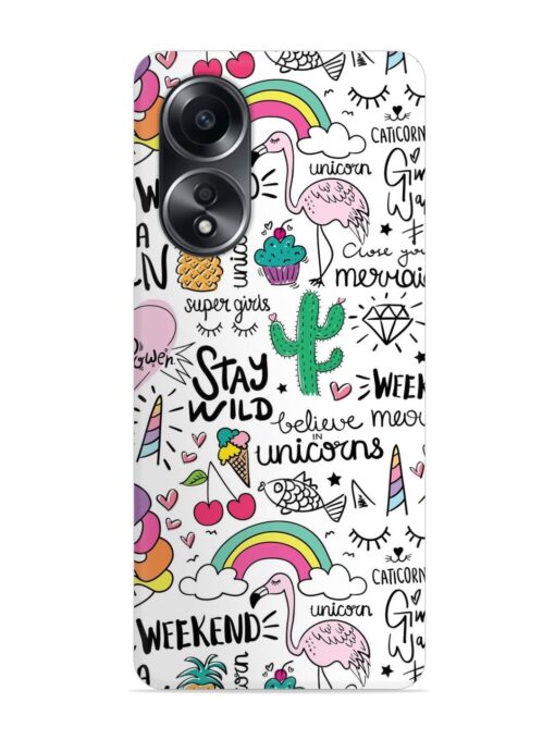 Unicorn Ice Cream Snap Case for Oppo A58 Zapvi