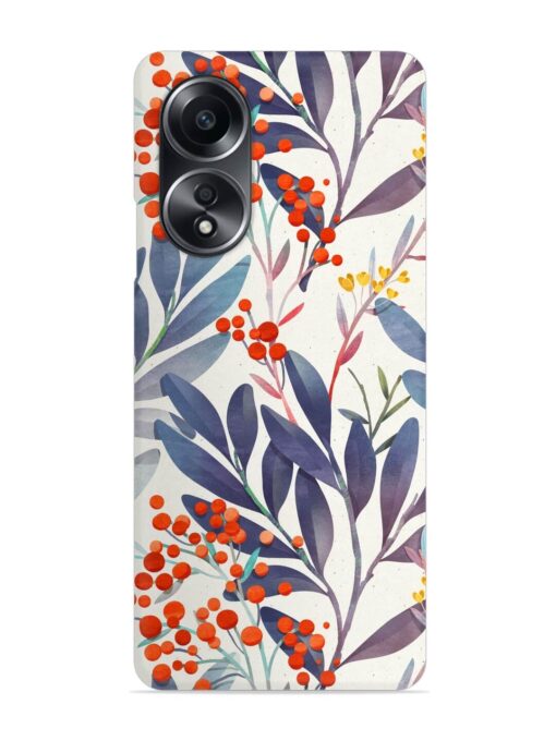 Seamless Floral Pattern Snap Case for Oppo A58 Zapvi