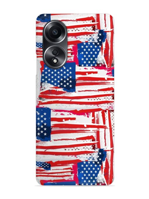 Usa Flag Seamless Snap Case for Oppo A58 Zapvi