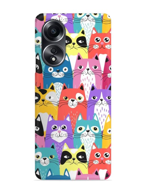 Funny Cartoon Cats Snap Case for Oppo A58 Zapvi