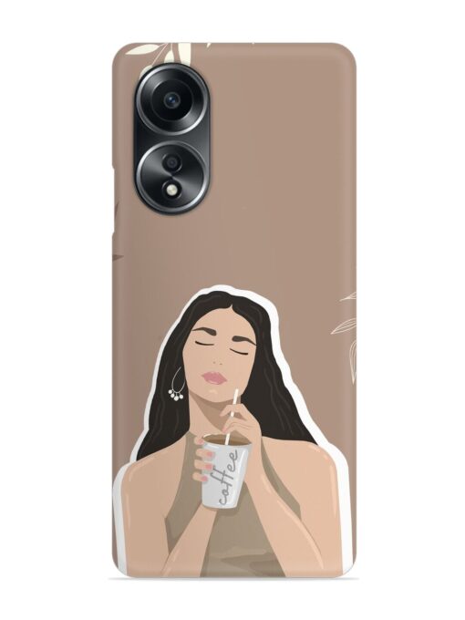 Girl With Coffee Snap Case for Oppo A58 Zapvi