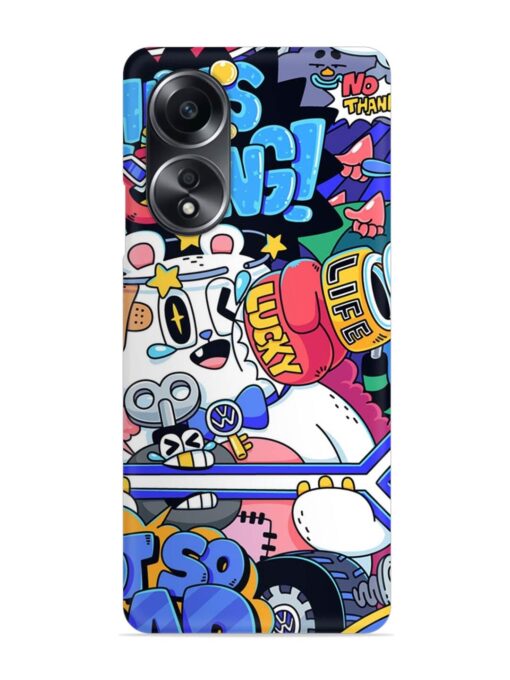 Universal Doodle Snap Case for Oppo A58 Zapvi