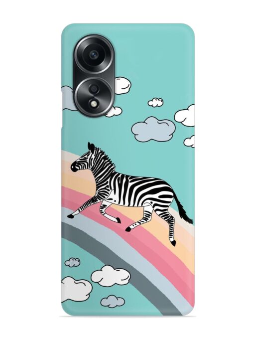 Running Zebra Snap Case for Oppo A58 Zapvi