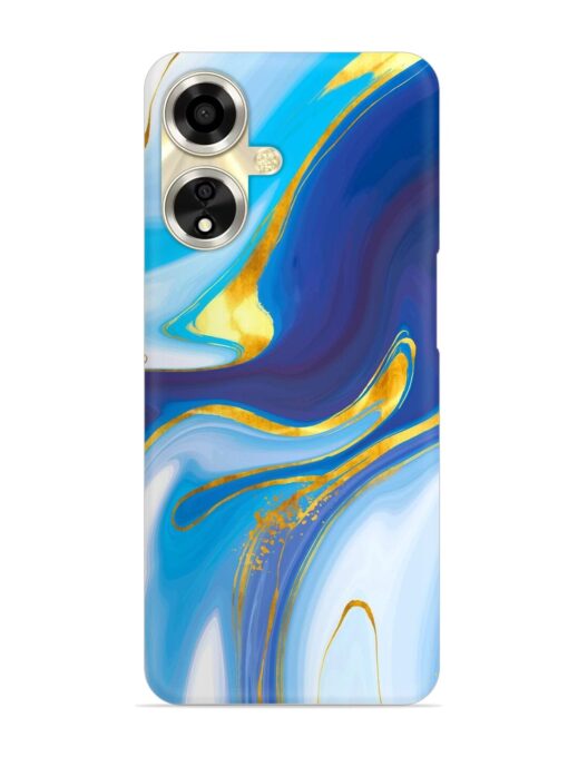 Watercolor Background With Golden Foil Snap Case for Oppo A59 (5G) Zapvi