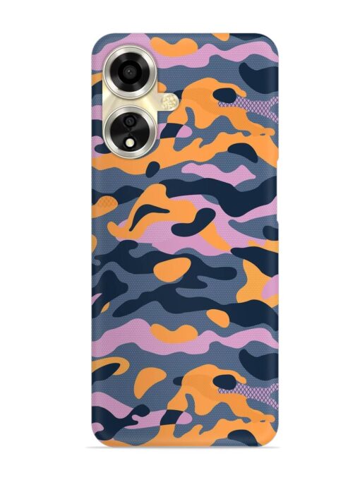 Camouflage Army Military English Orange Art Snap Case for Oppo A59 (5G) Zapvi