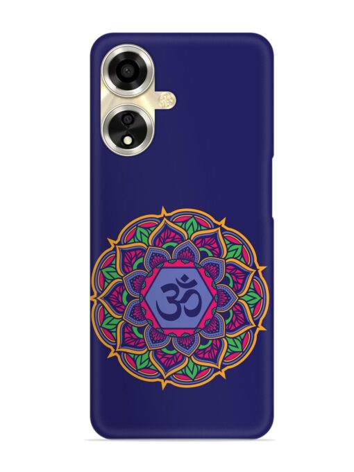 Om Mandala Art Blue Snap Case for Oppo A59 (5G) Zapvi