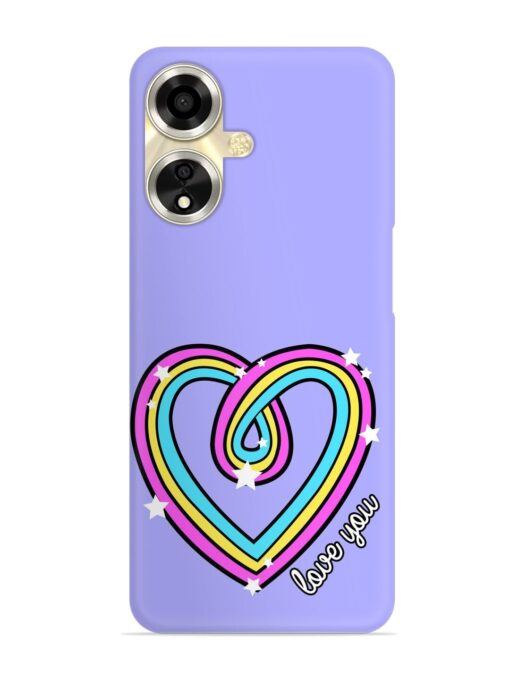 Colorful Rainbow Heart Snap Case for Oppo A59 (5G) Zapvi