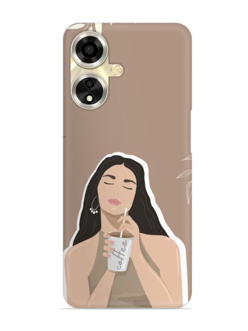 Girl With Coffee Snap Case for Oppo A59 (5G) Zapvi