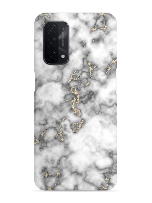 Gray And Gold Marble Snap Case for Oppo A74 (5G) Zapvi