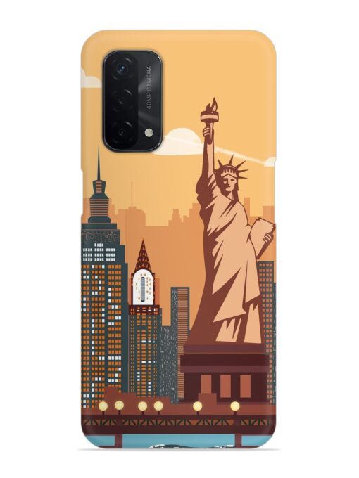 New York Statue Of Liberty Architectural Scenery Snap Case for Oppo A74 (5G) Zapvi